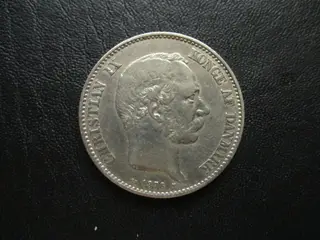 2 kr 1876 sølv pænt eksemplar