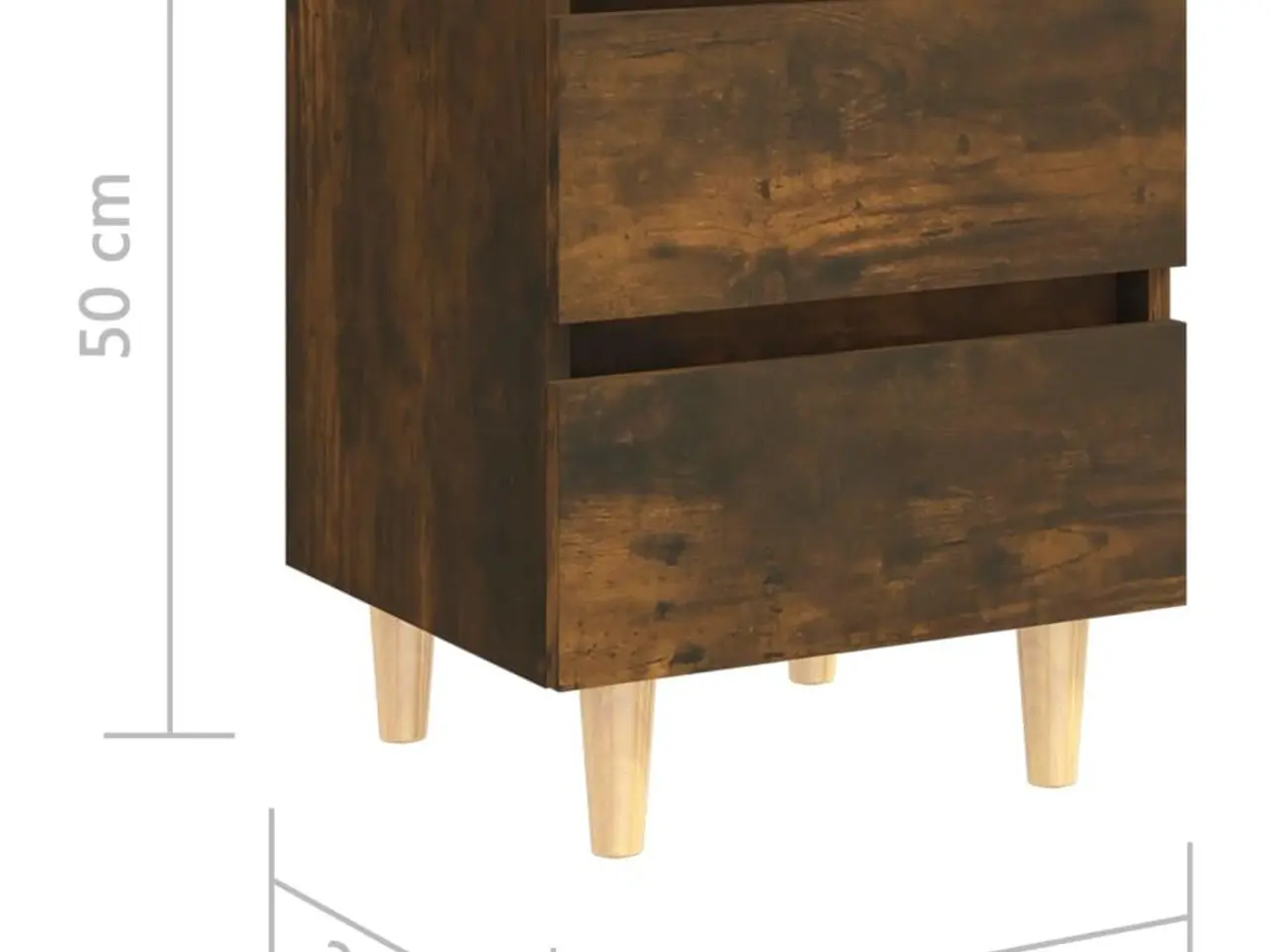 Billede 9 - Sengeborde 2 stk. med massive træben 40×35×50 cm - røget egetræ