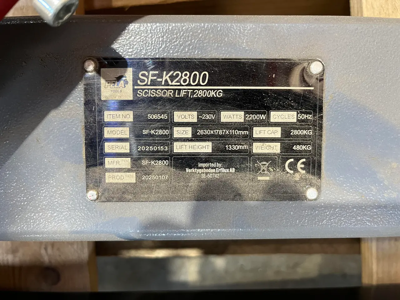 Billede 3 - Sakselift PELA SF-K2800