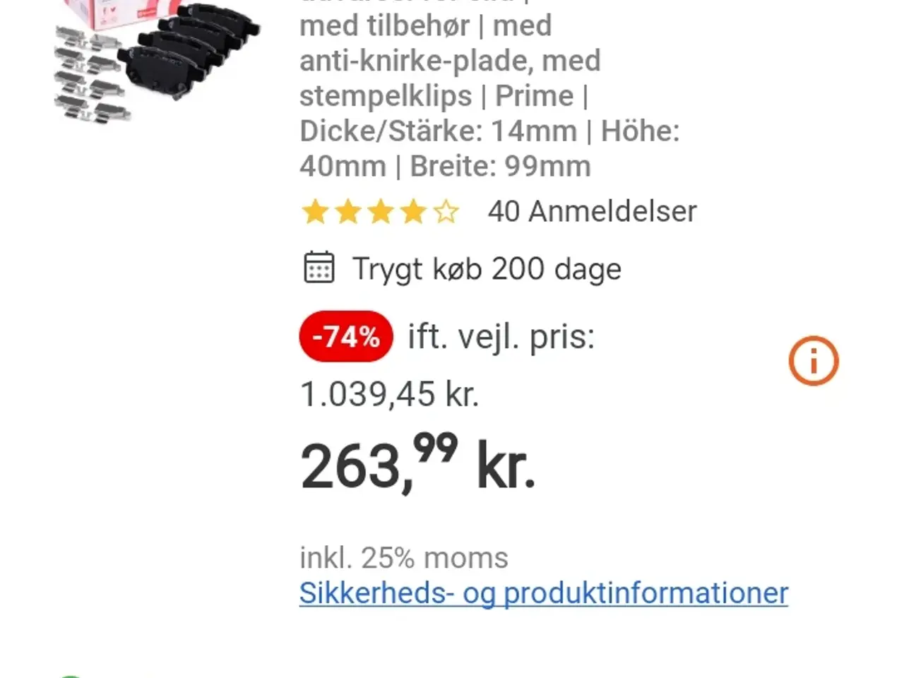 Billede 1 - Bremseskiver og bremseklodser
