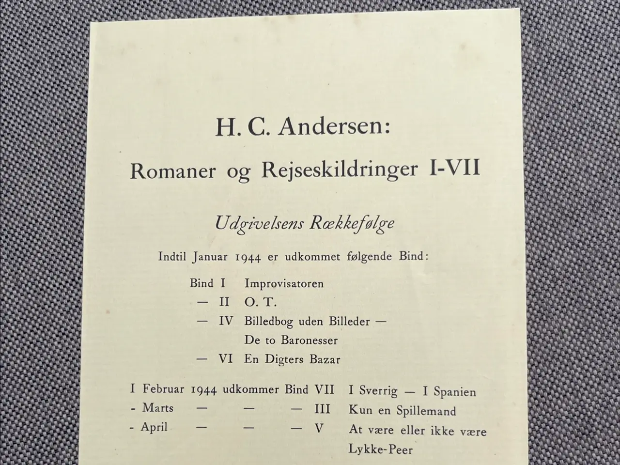 Billede 1 - H.C. Andersen: Romaner og Rejseskildringer, bind 1