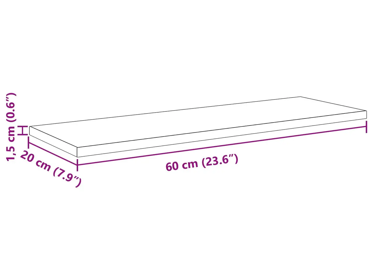 Billede 9 - Boghylder - 4 stk. sort 60 × 20 × 1,5 cm i konstrueret træ
