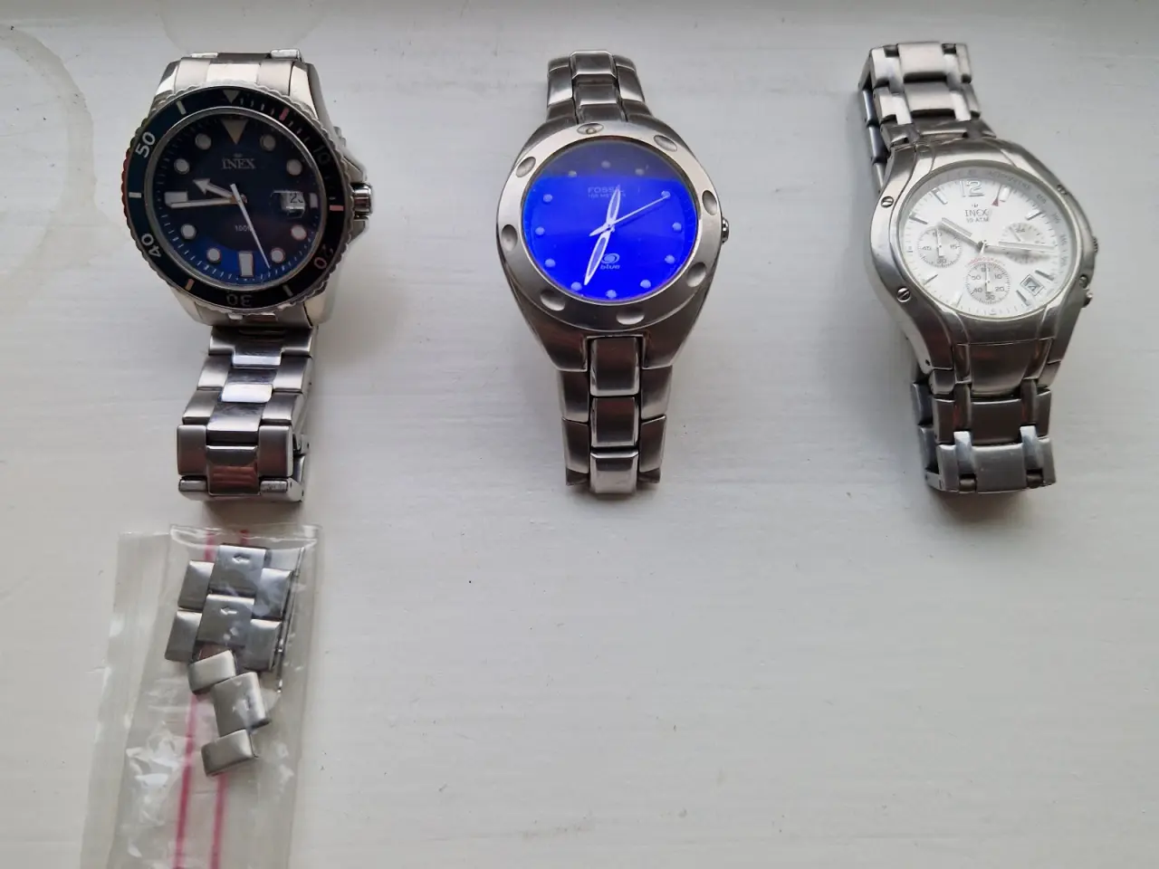 Billede 2 - 3 herreure (Fossil Blue + 2x INEX m/ ekstra led)