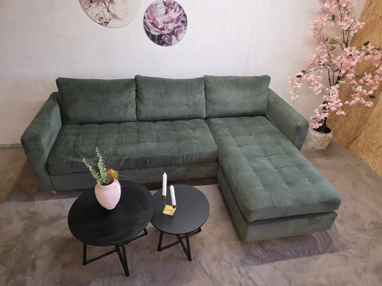 Billede 3 - Smuk grøn chaiselong sofa
