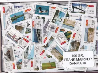 Danmark 100 g. Frankeringsmærke Afklip.