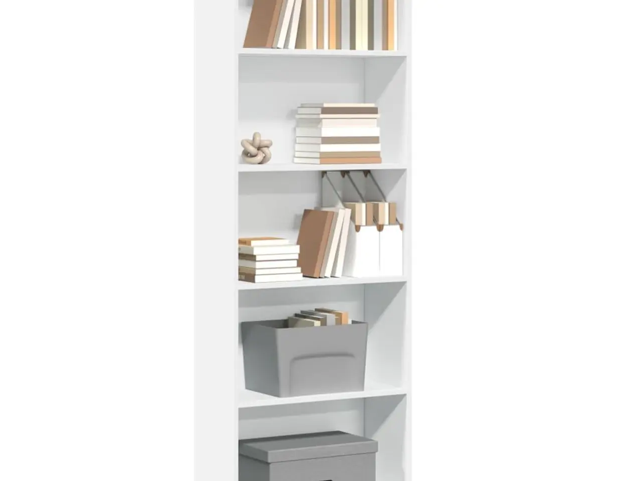 Billede 1 - Bogreol hvid 60x24x176 cm konstrueret træ