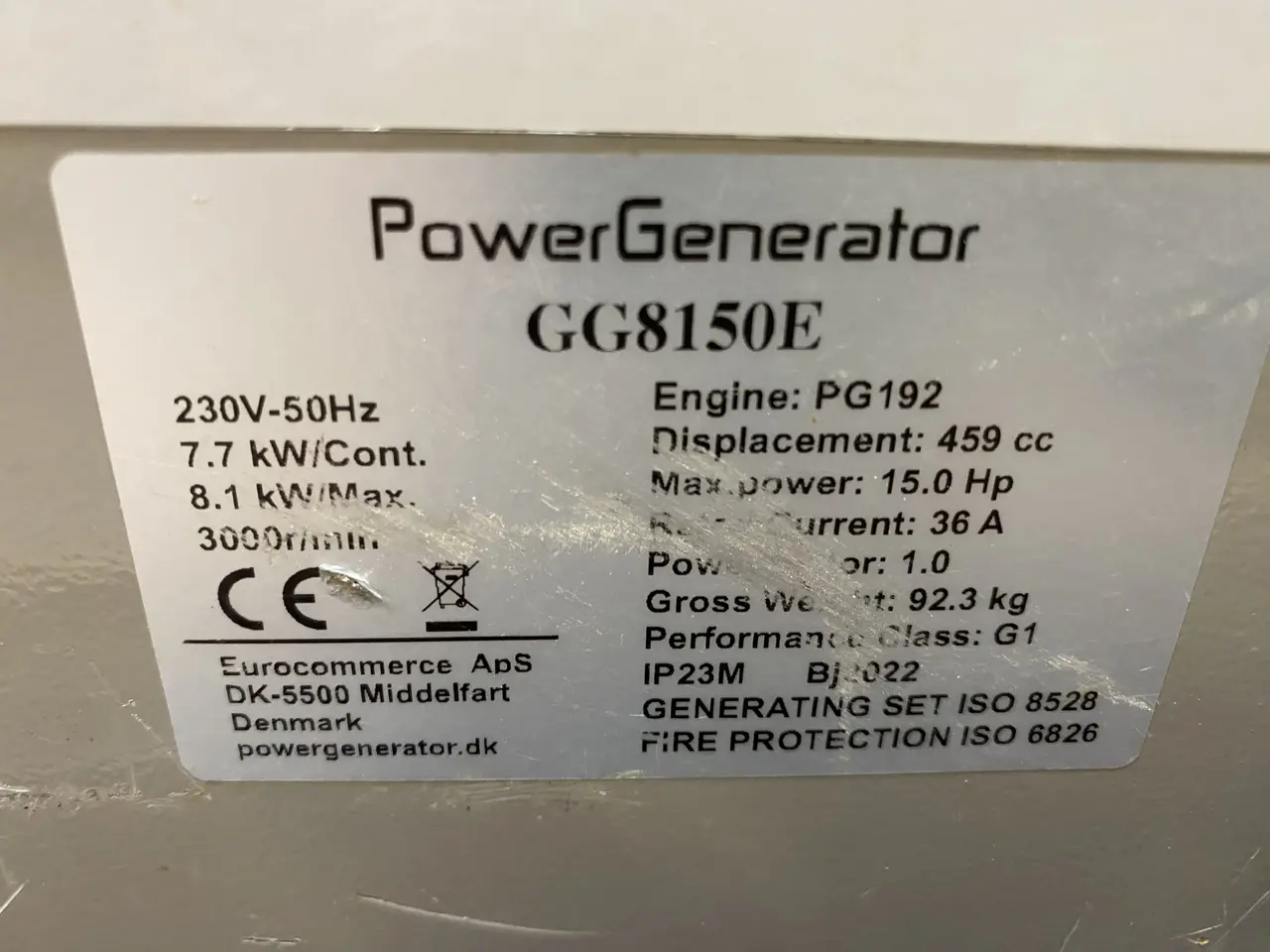 Billede 4 - Benzin Generator POWERGENERATOR 8100W