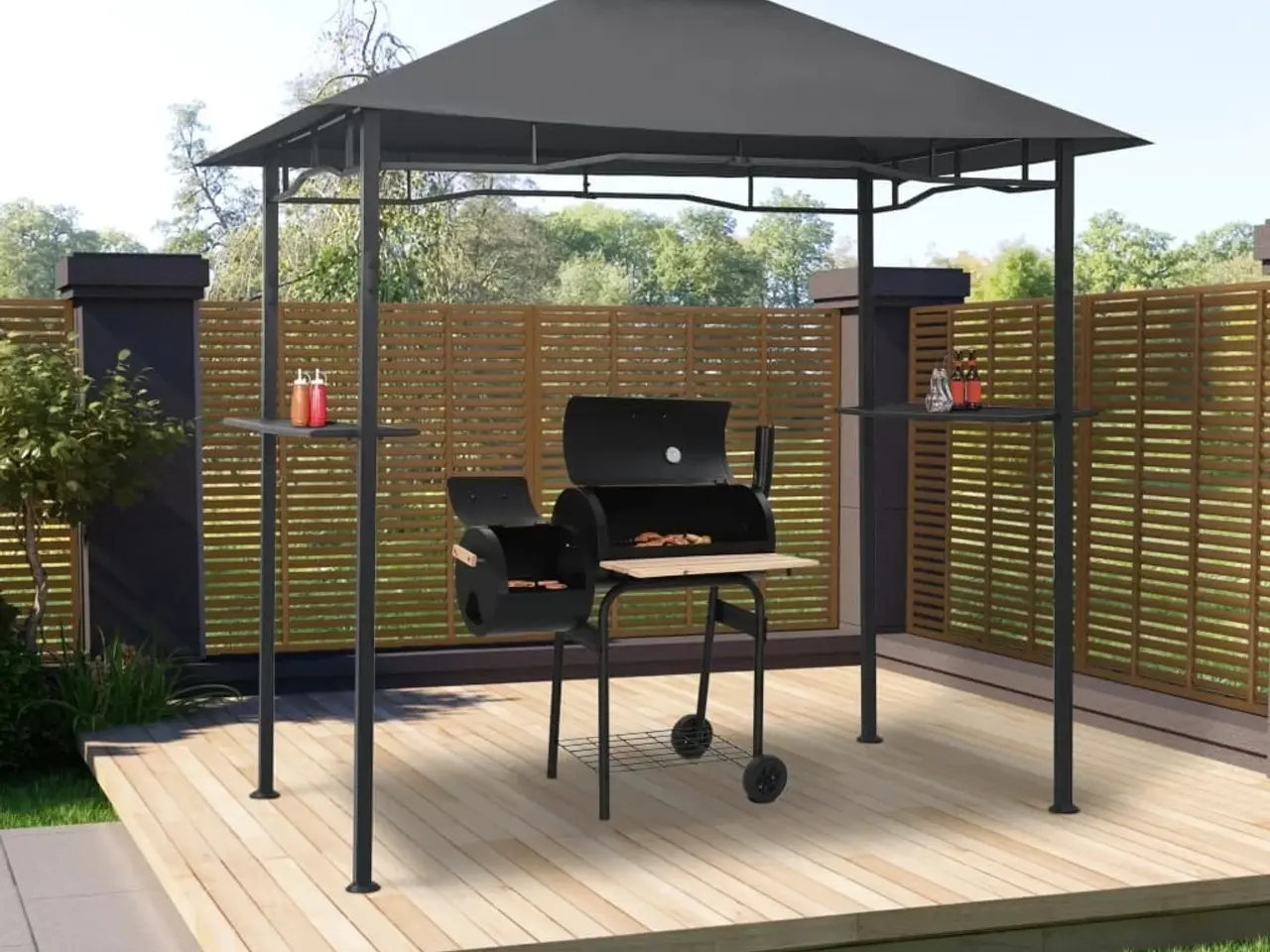 Billede 1 - Grillpavillon 240x150x255 cm stål antracitgrå