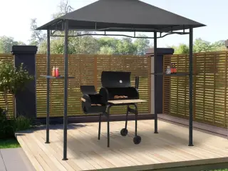 Grillpavillon 240x150x255 cm stål antracitgrå