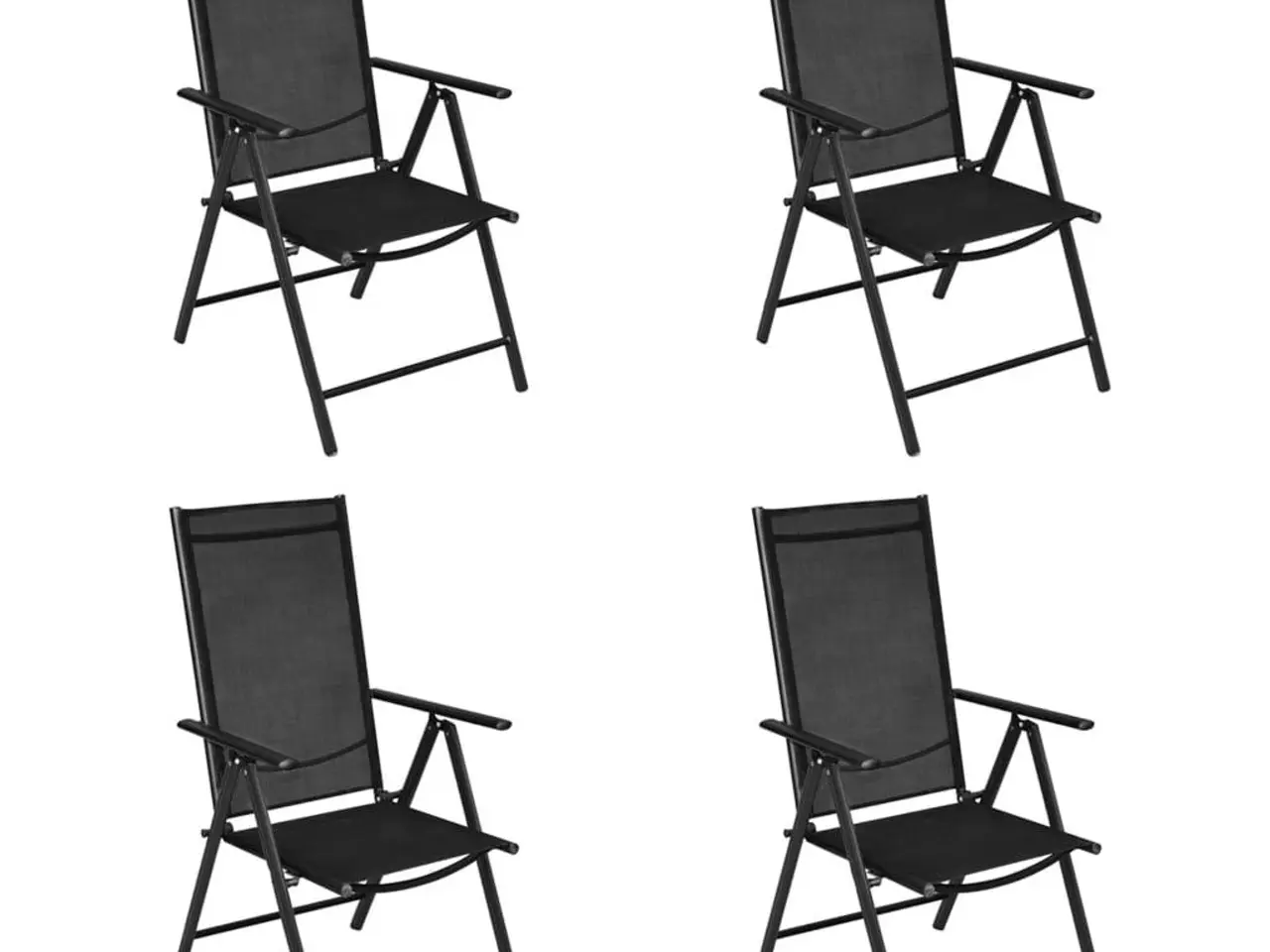 Billede 2 - Foldbare havestole - 4 stk. i aluminium og textilene, sort