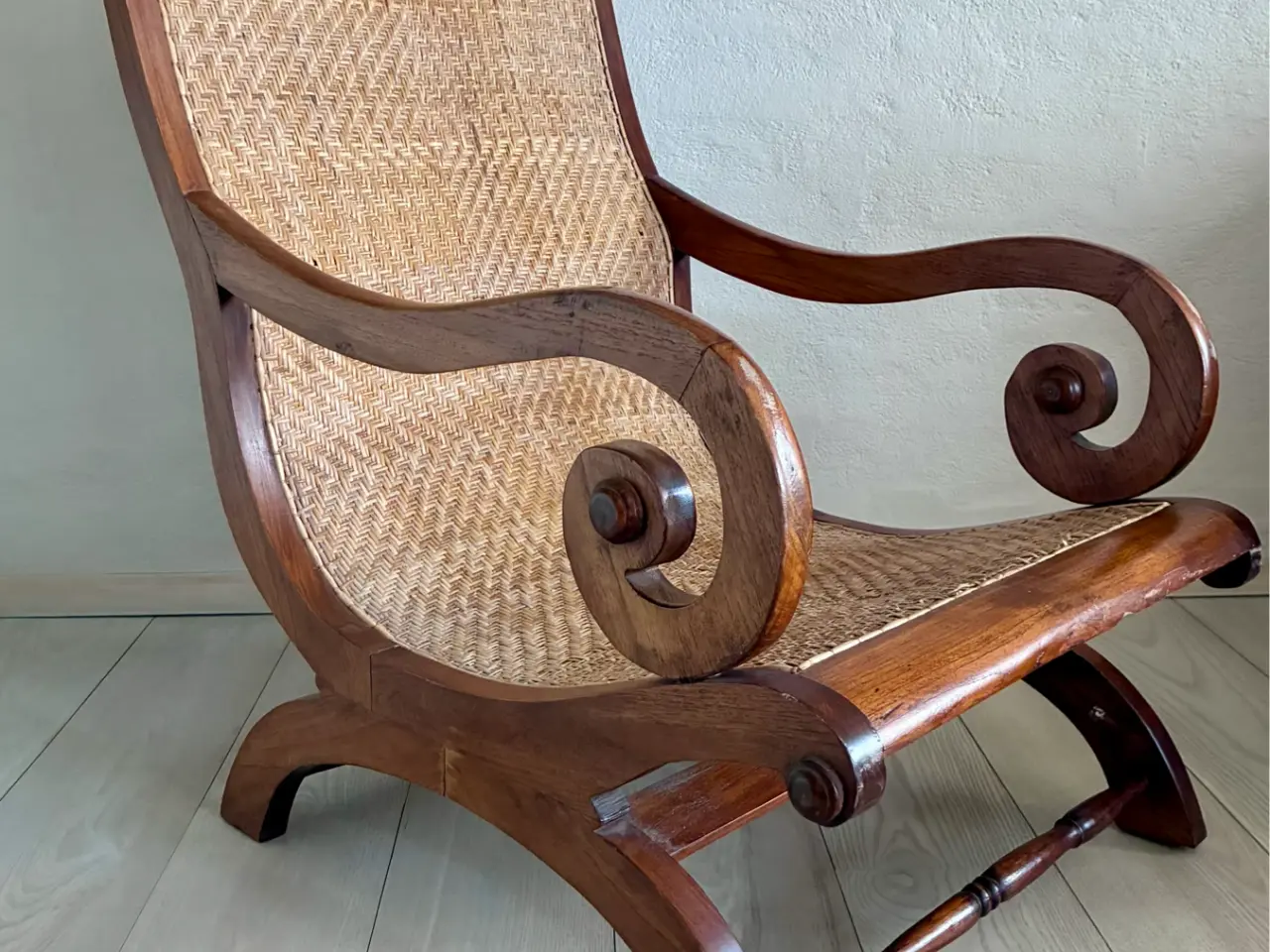 Billede 5 - Teak loungestol med fransk flet