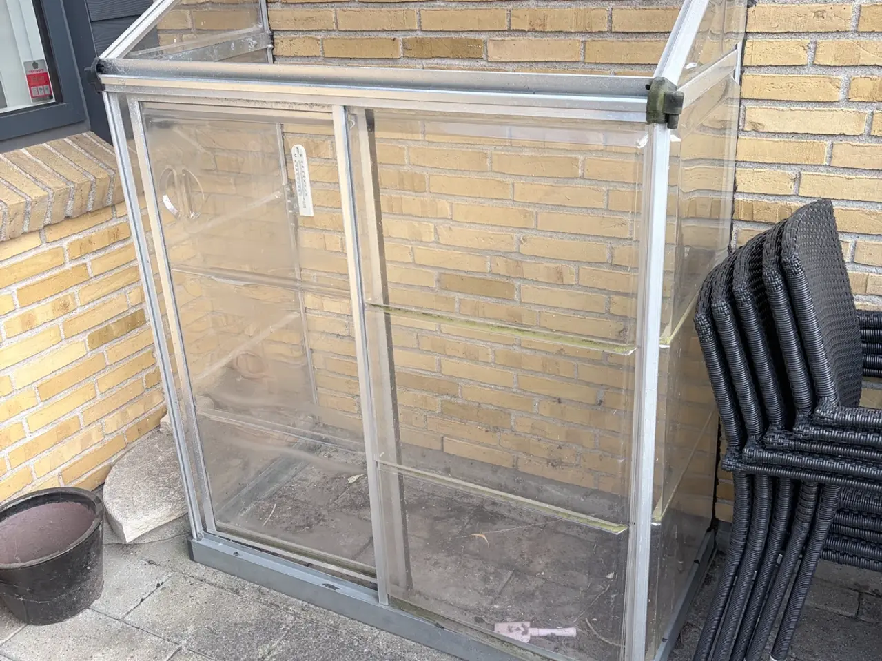 Billede 3 - Aluminium drivhus til væg med skydedøre