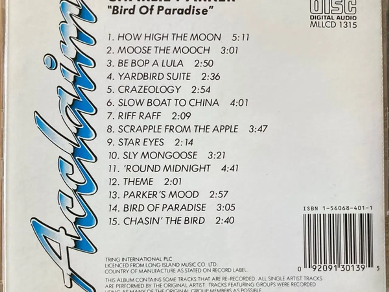 Billede 2 - Charlie Parker – Bird Of Paradise – CD