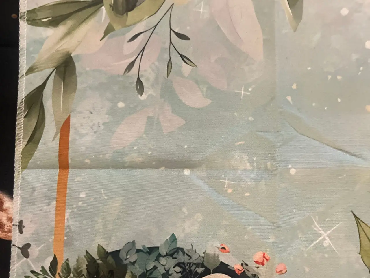 Billede 4 - Dug 50x50cm tekstil med måne- og stjernemønster (tarot dug)