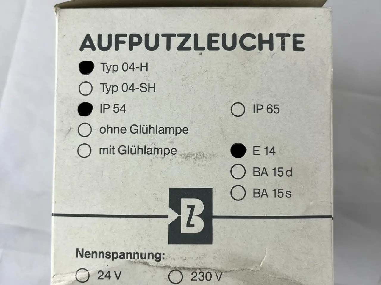 Billede 2 - Bezet Typ 04‑H Aufputzleuchte IP54 230V E14 Amber