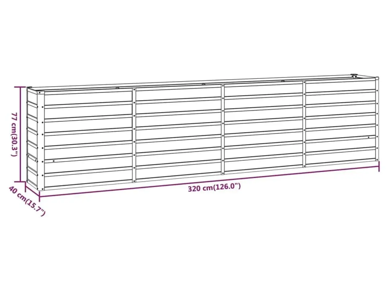 Billede 8 - Højbed 320x40x77 cm cortenstål rustfarvet