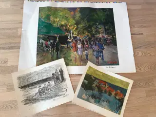3 stk. danske kunst plakater / tryk