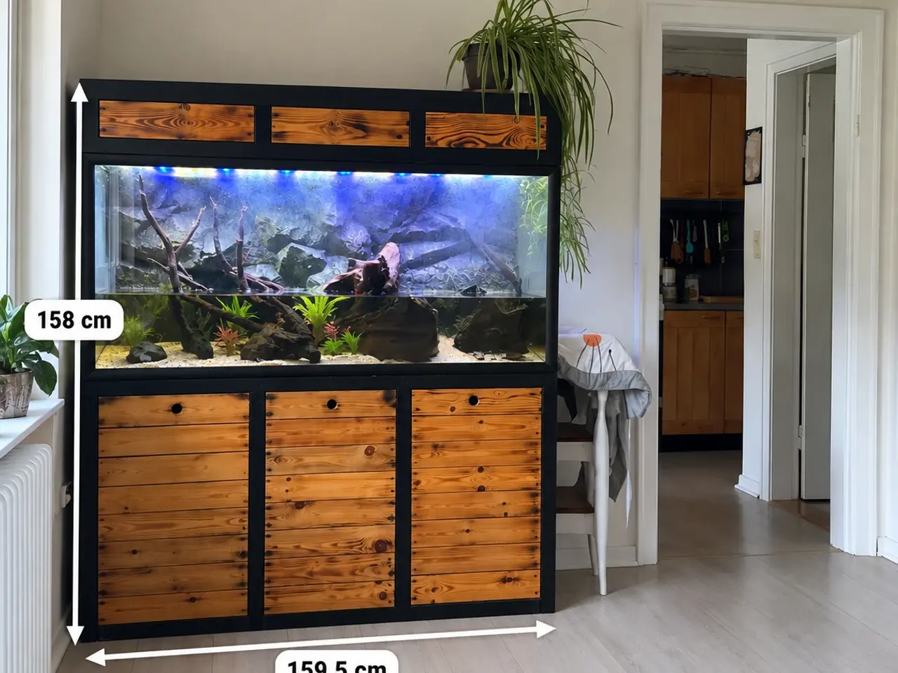 Billede 3 - Stort akvarium med skab og tilbehør – 159,5 x 55 x