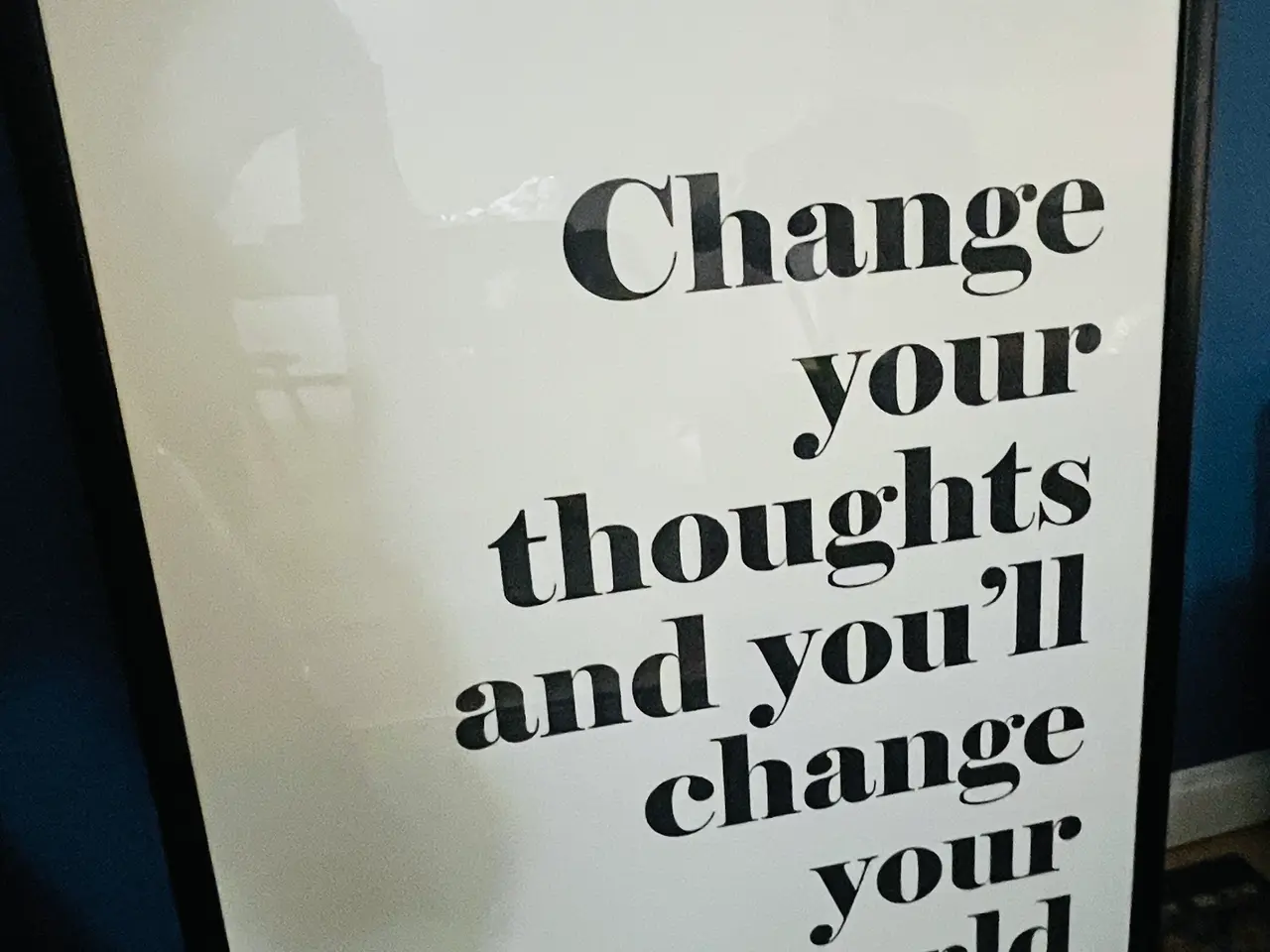 Billede 1 - Fotoplakat i træramme "Change Your Thoughts" POSTERLAND (se info) (momsfri)