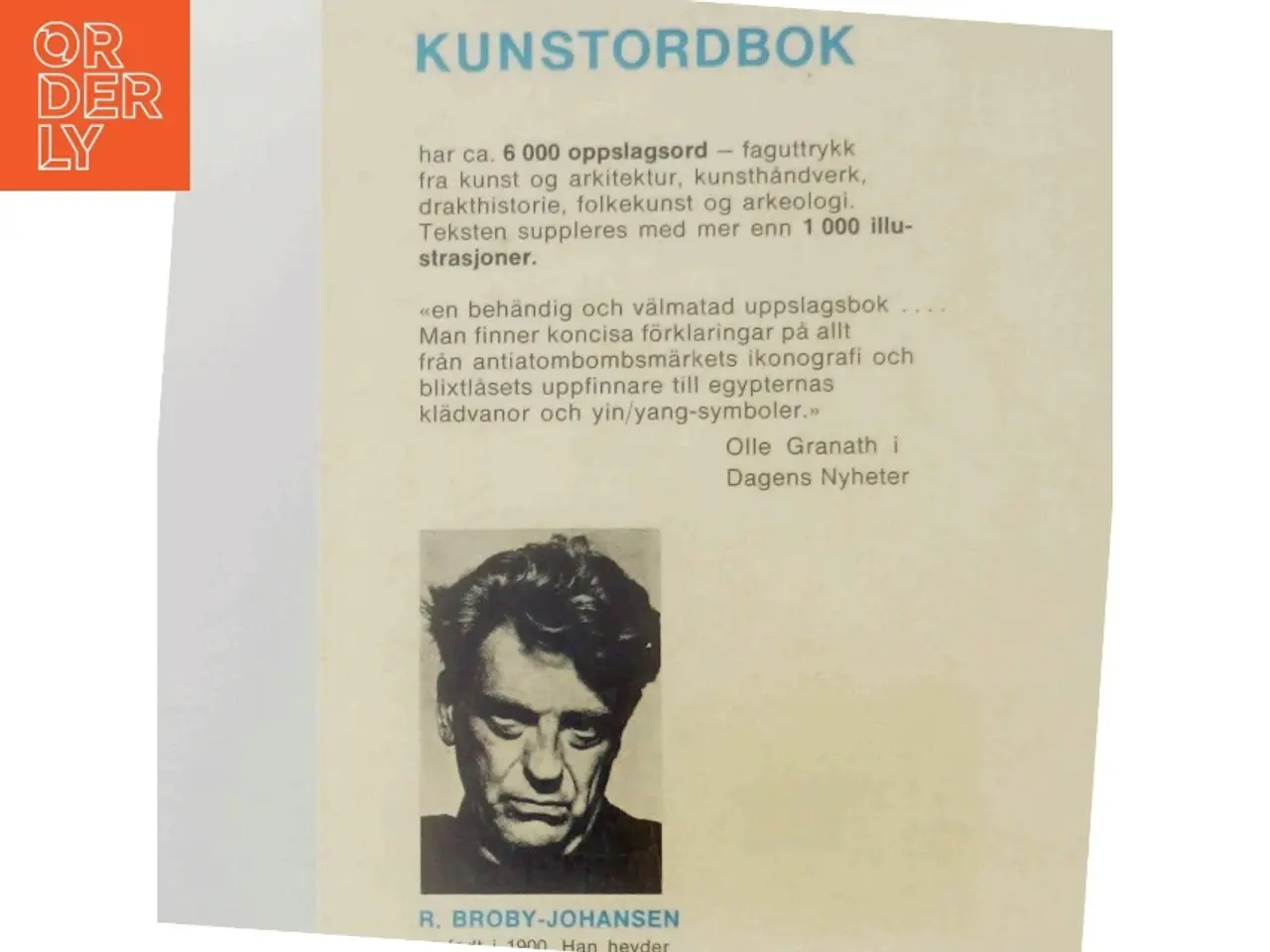 Billede 3 - Kunstordbok af R. Broby-Johansen (Bog)