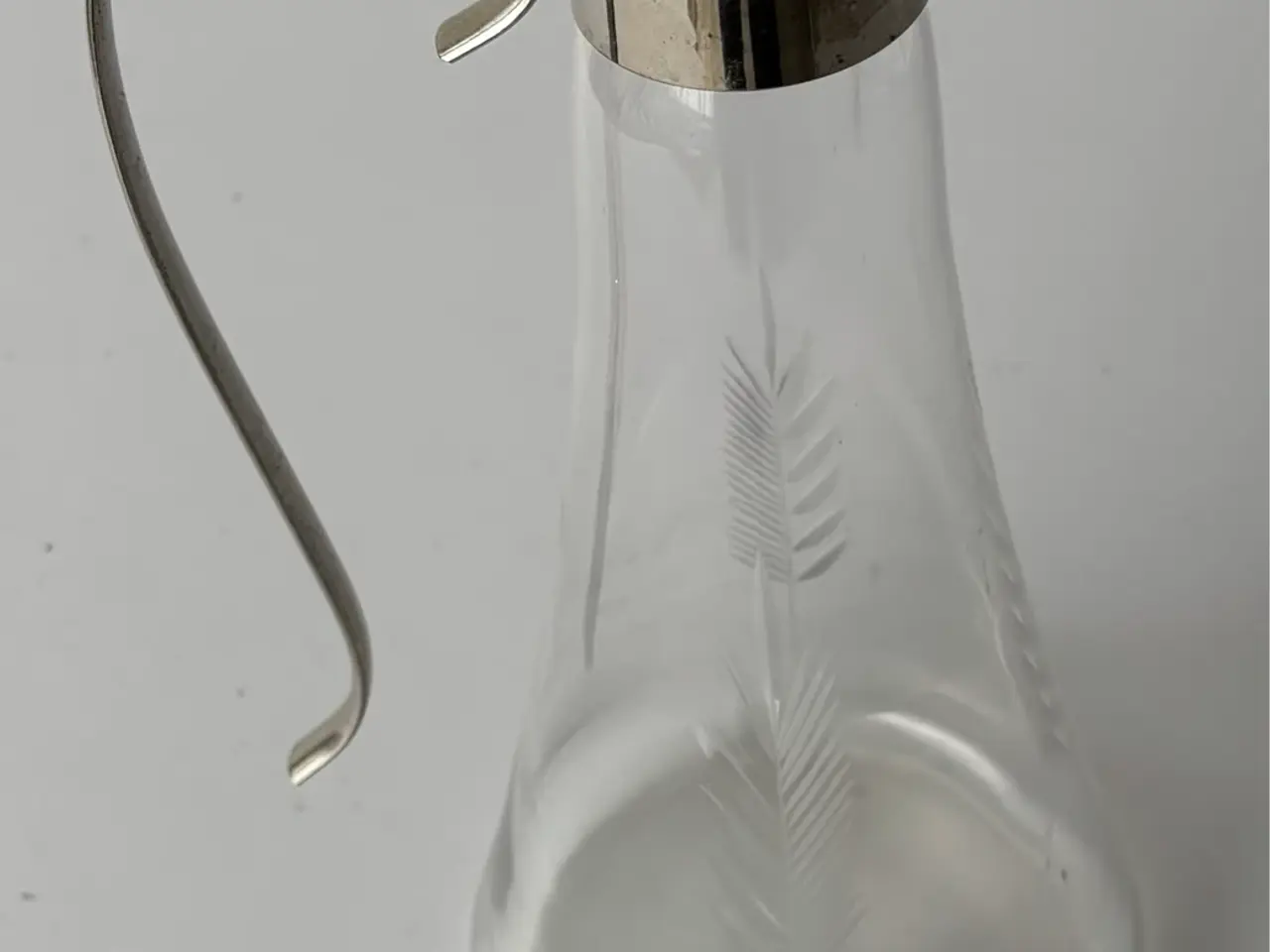 Billede 8 - Smuk antik vinkaraffel / claret jug i glas og meta