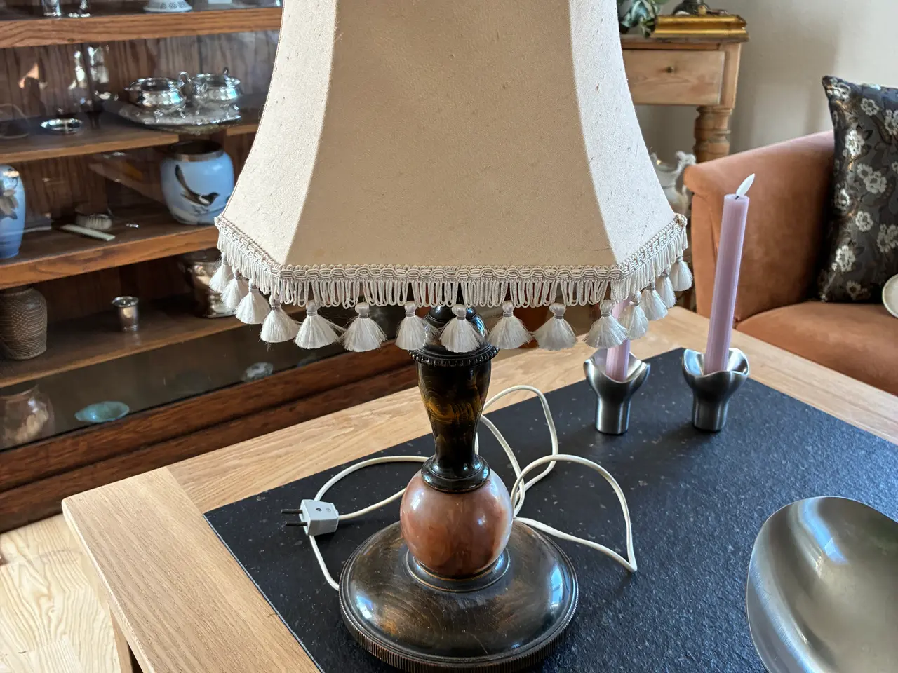 Billede 1 - Antik bordlampe