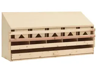 Redekasse til høns med 5 rum 117 x 33 x 54 cm i massivt fyrretræ