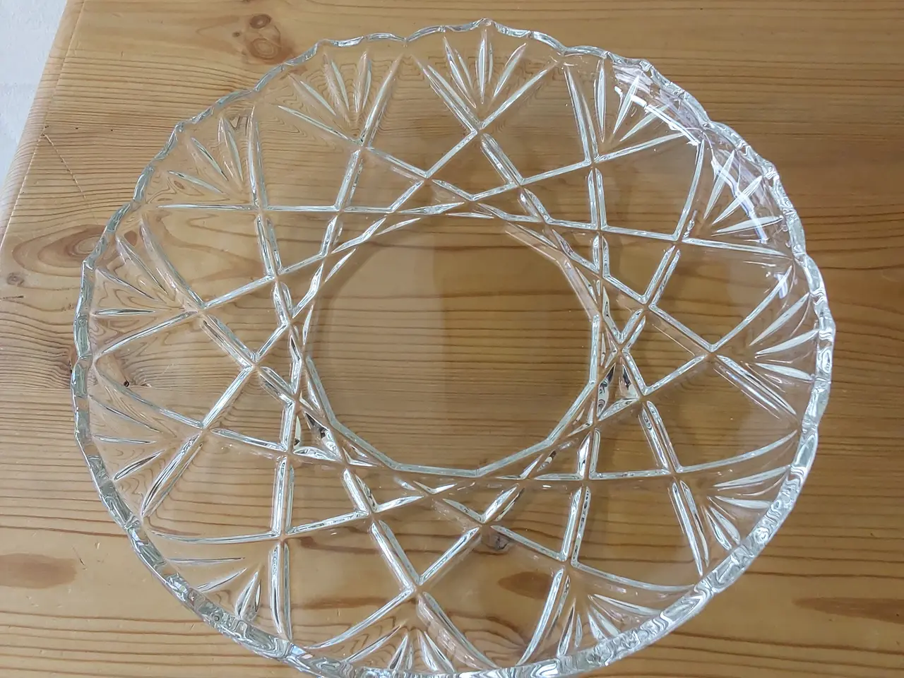 Billede 2 - Stort krystal glasfad d. 30 cm. Orkideh Isfahan.