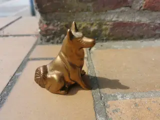 Schæferhund figur i messing
