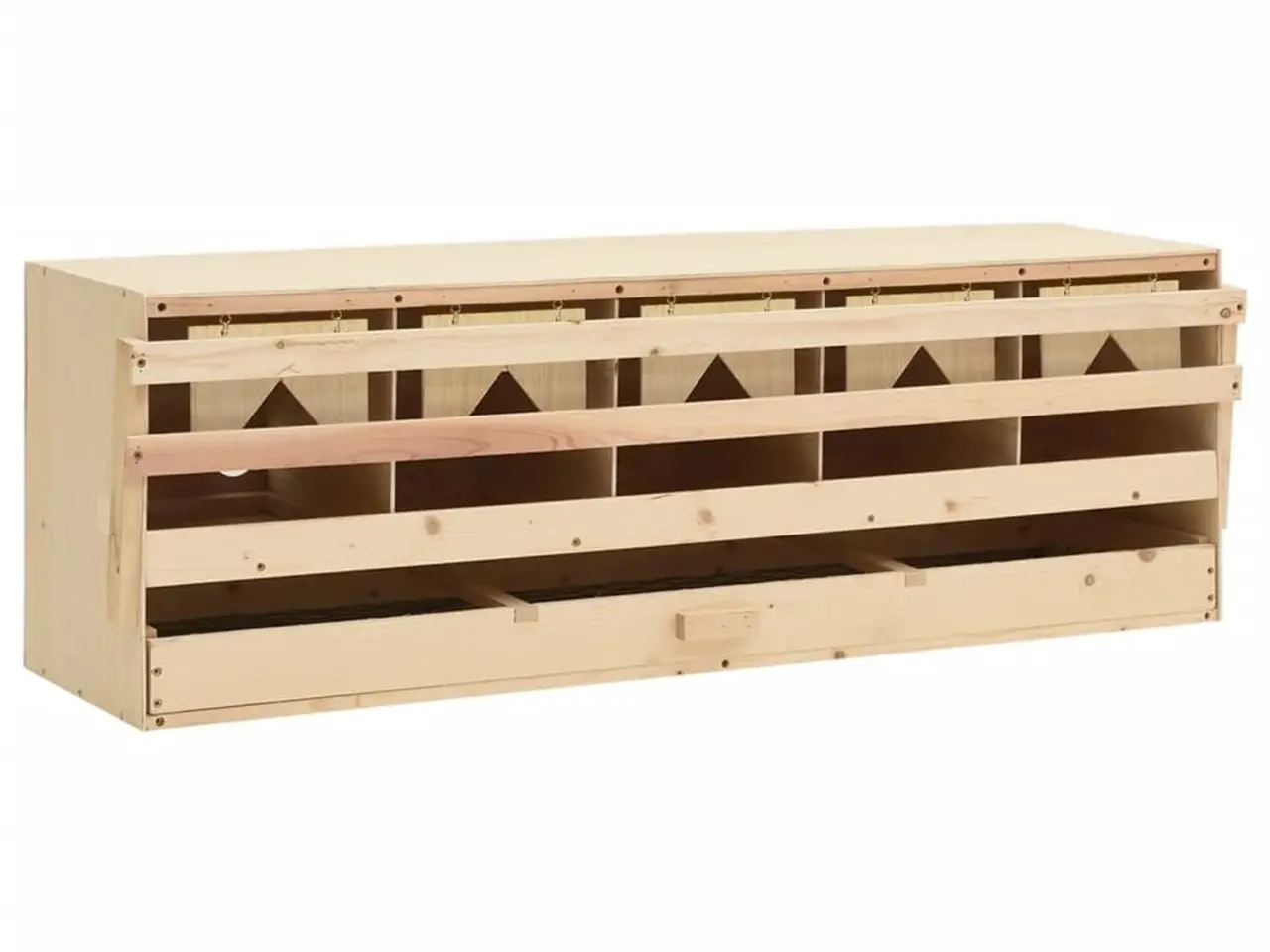 Billede 1 - Redekasse til høns med 5 rum 117 x 33 x 38 cm
