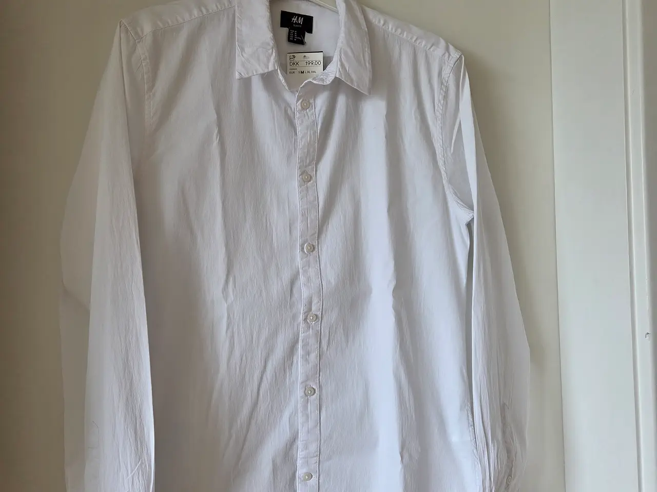 Billede 1 - Hvid skjorte, slim fit, M, herre/dreng, H&M