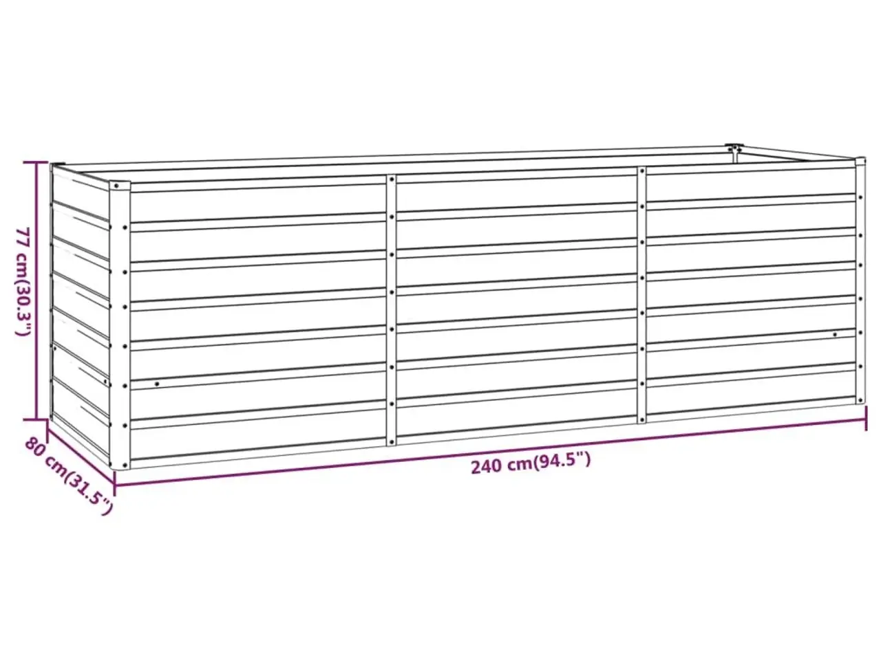 Billede 8 - Højbed 240x80x77 cm cortenstål rustfarvet
