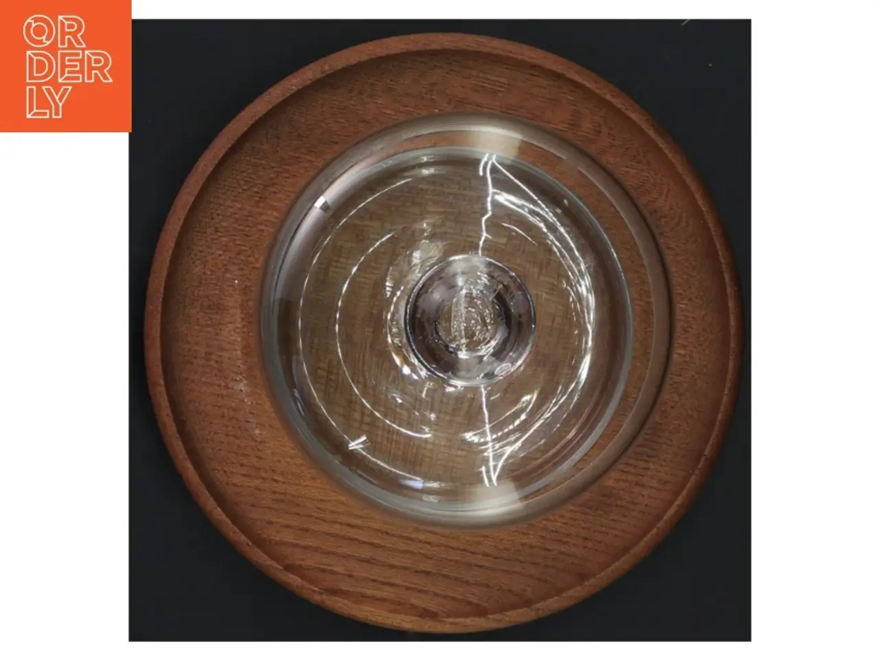 Billede 3 - Vintage Teak Glas klokke (str. Ø 18x10 cm)