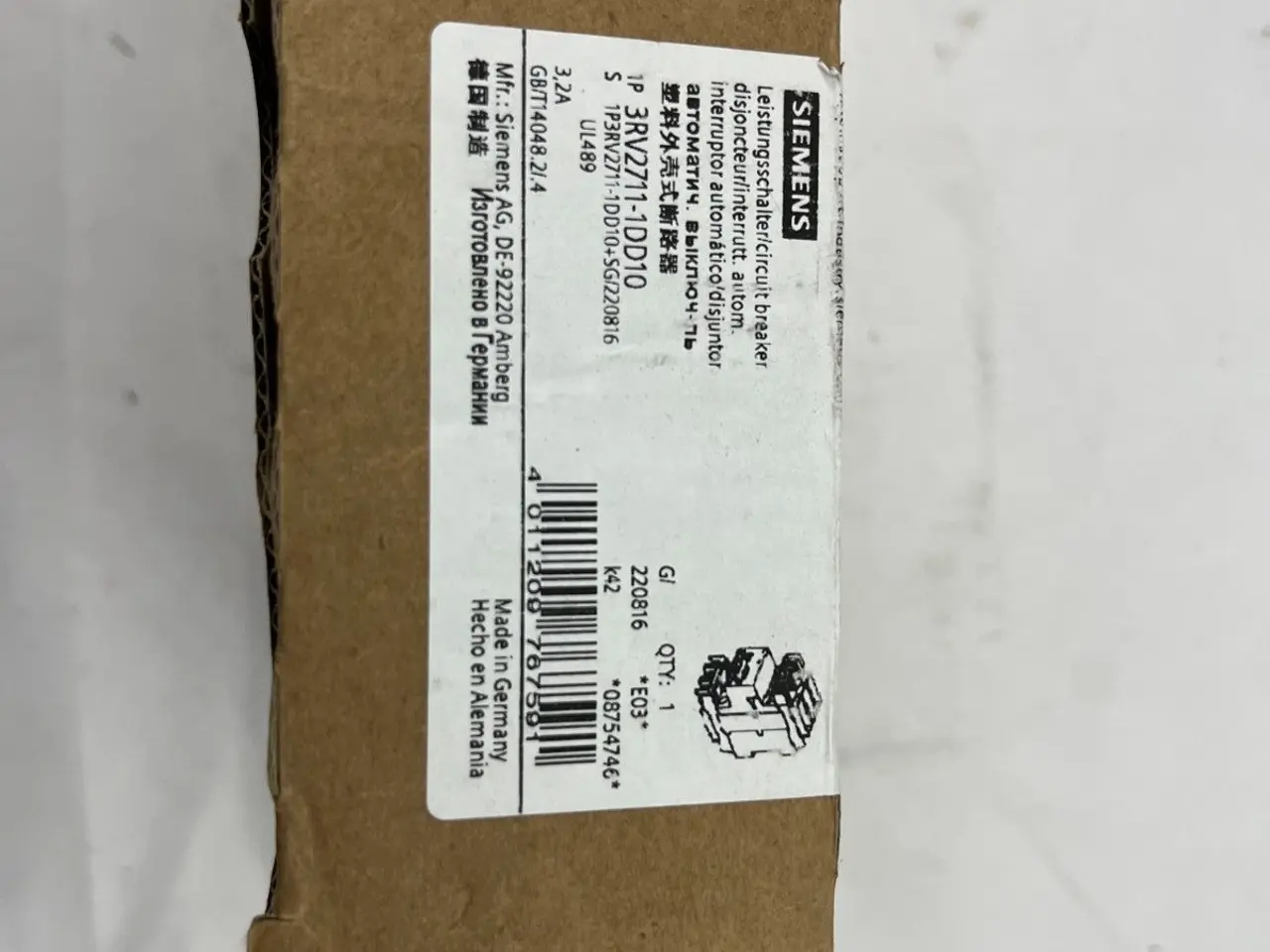 Billede 6 - Siemens 3RV2711-1DD10 SIRIUS Motor Protection 3.2A