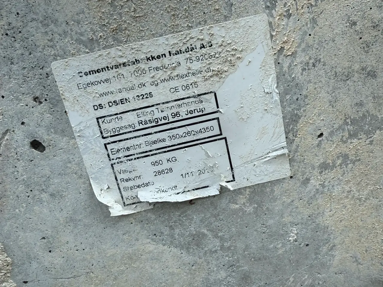 Billede 1 - Overligger i beton