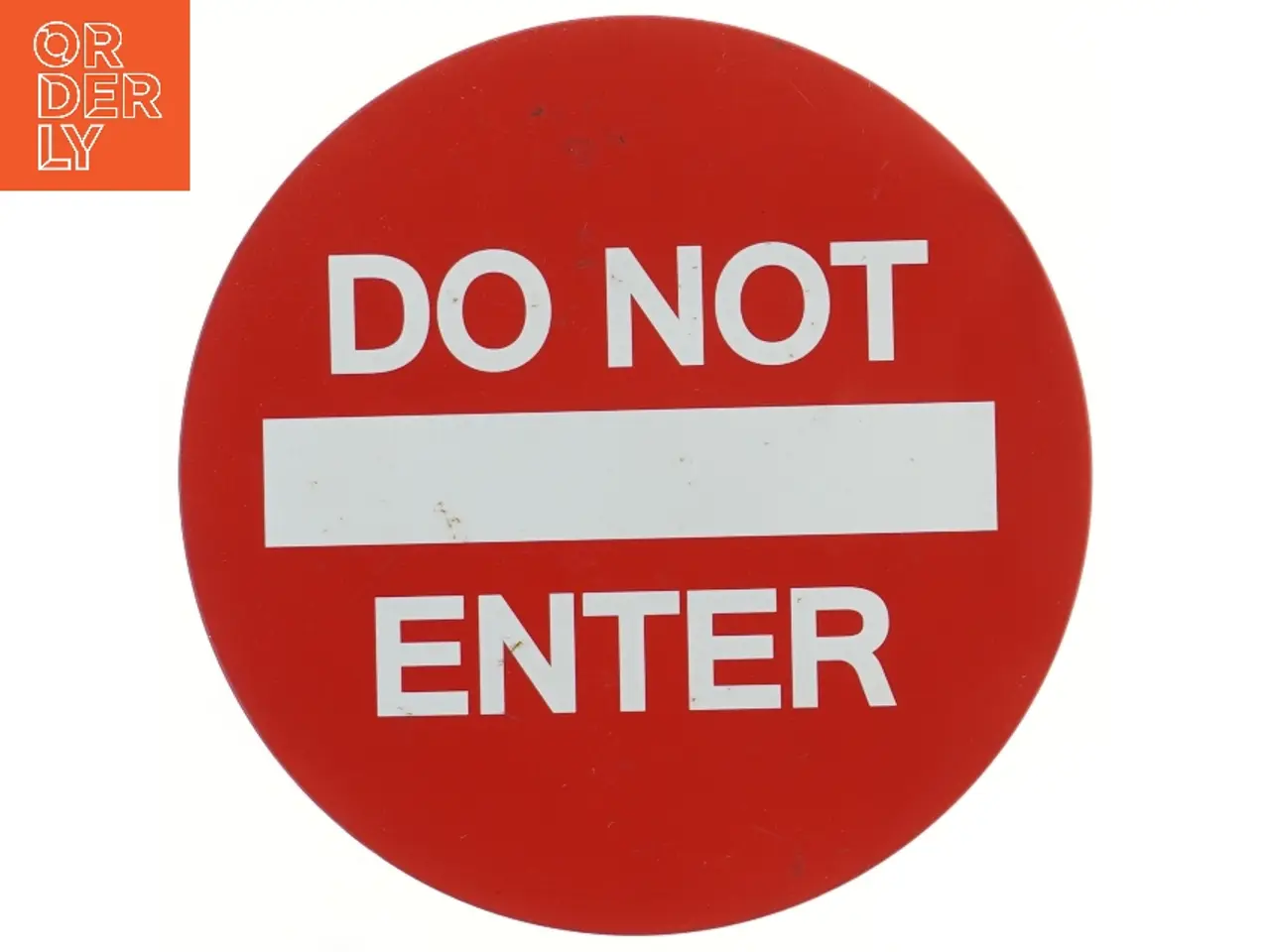Billede 1 - Rødt rundt metalskilt med teksten "DO NOT ENTER" Ø30 cm (str. Ø 30 cm)