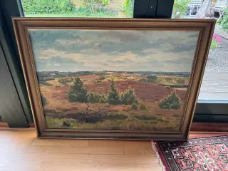 E.N. Kuerland maleri landskab i ramme