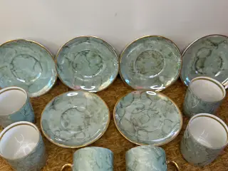 Demitasse sæt kop+underkopper 15 dele