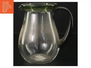 Glas kande med grøn kant (str. 17x13 cm)