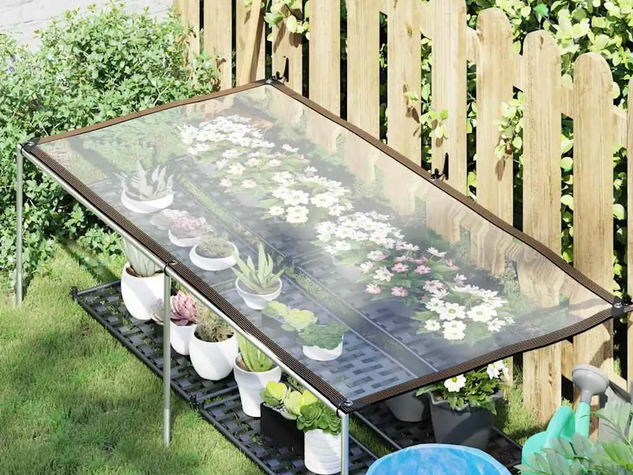 Billede 2 - Klar presenning med øjer 1×2 m - polyethylen, transparent