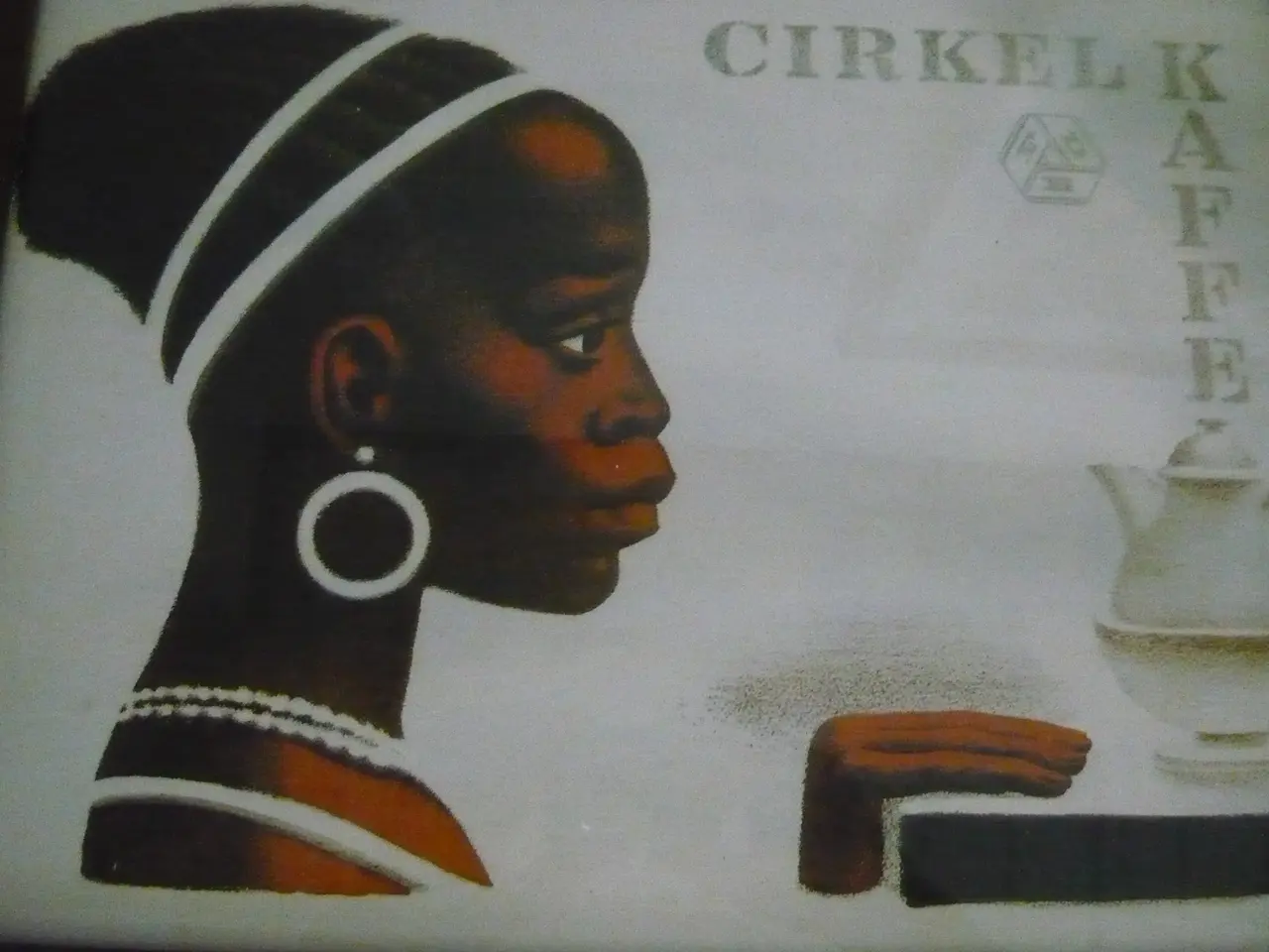 Billede 1 -  CIRKEL KAFFE BILLEDE I RAMME 