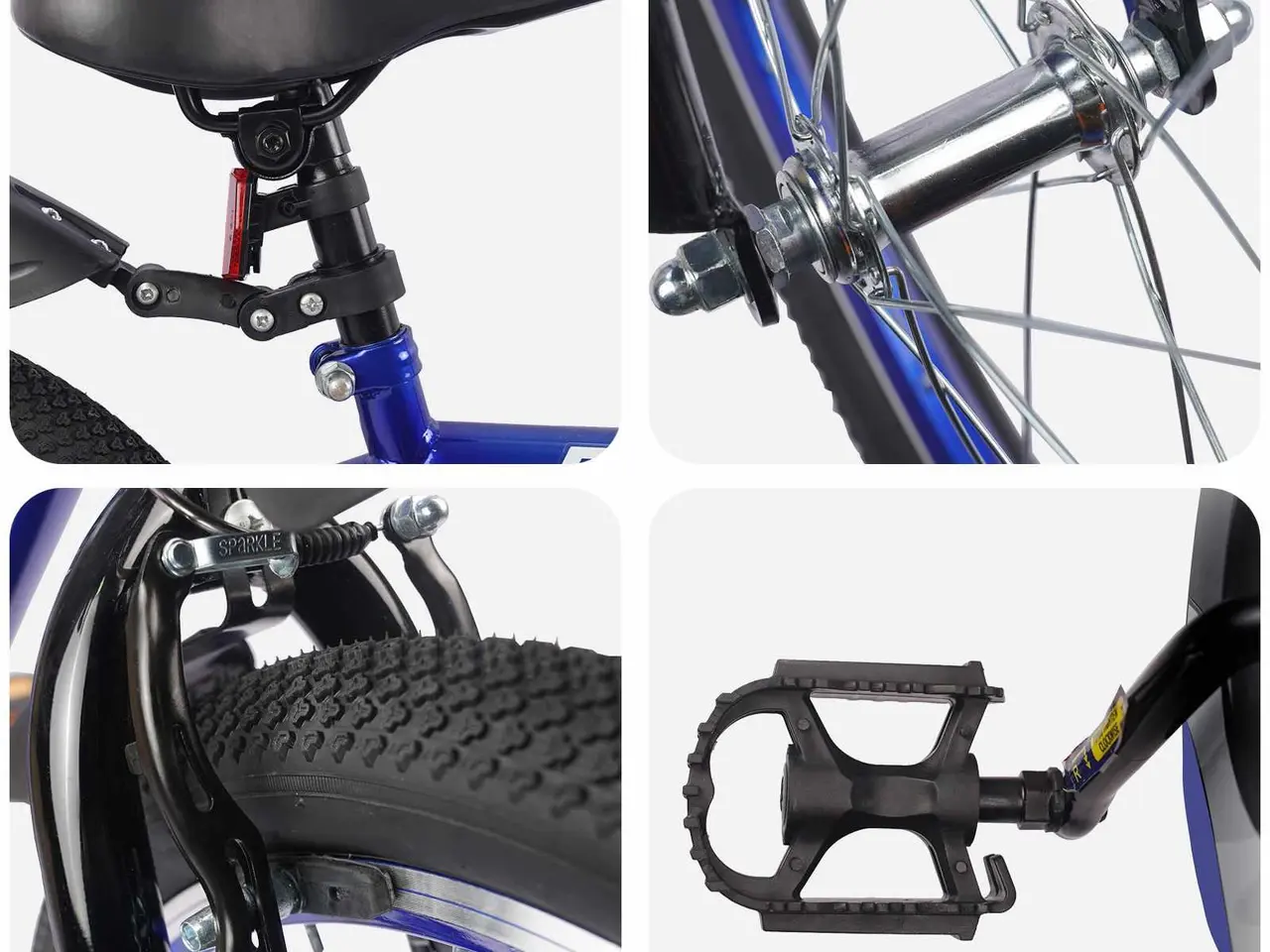 Billede 4 - Børnecykel 18" til 5-7 år - mørk blå, enkelt gear