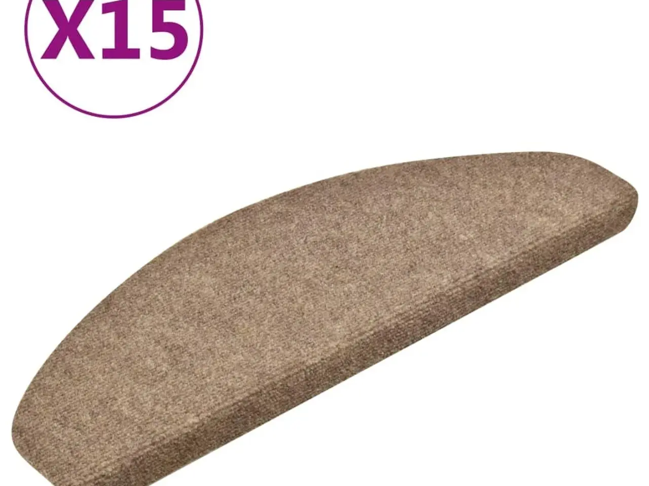 Billede 2 - Trappemåtter selvklæbende 15 stk. 65x21x4 cm beige halvrund store