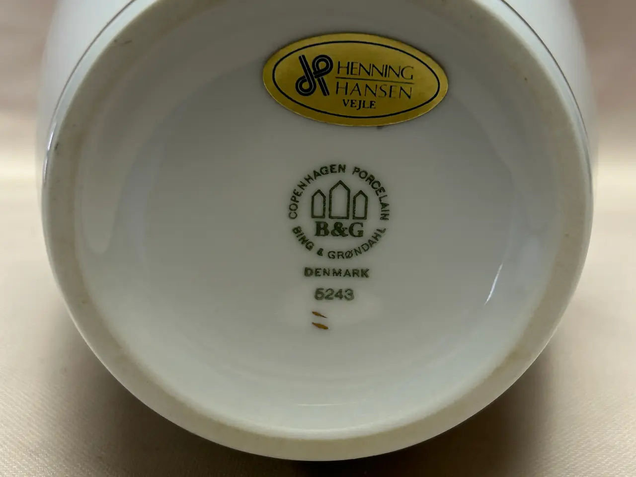 Billede 5 - Sjælden Mågestel Vase m. Guldkant – B&G Model 5243