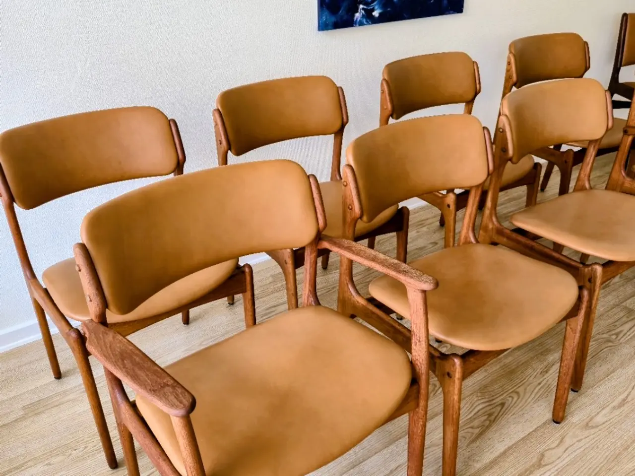 Billede 3 - Nypolstrede Erik Buch teak armstole
