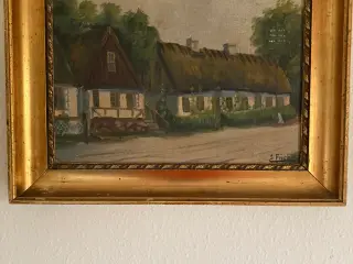 Maleri stråtækt ved vej