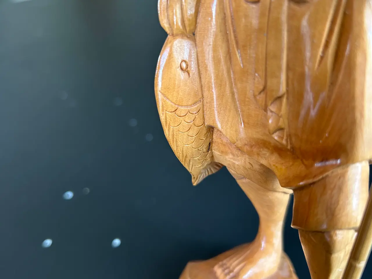 Billede 5 - Vintage håndskåret kinesisk træfigur