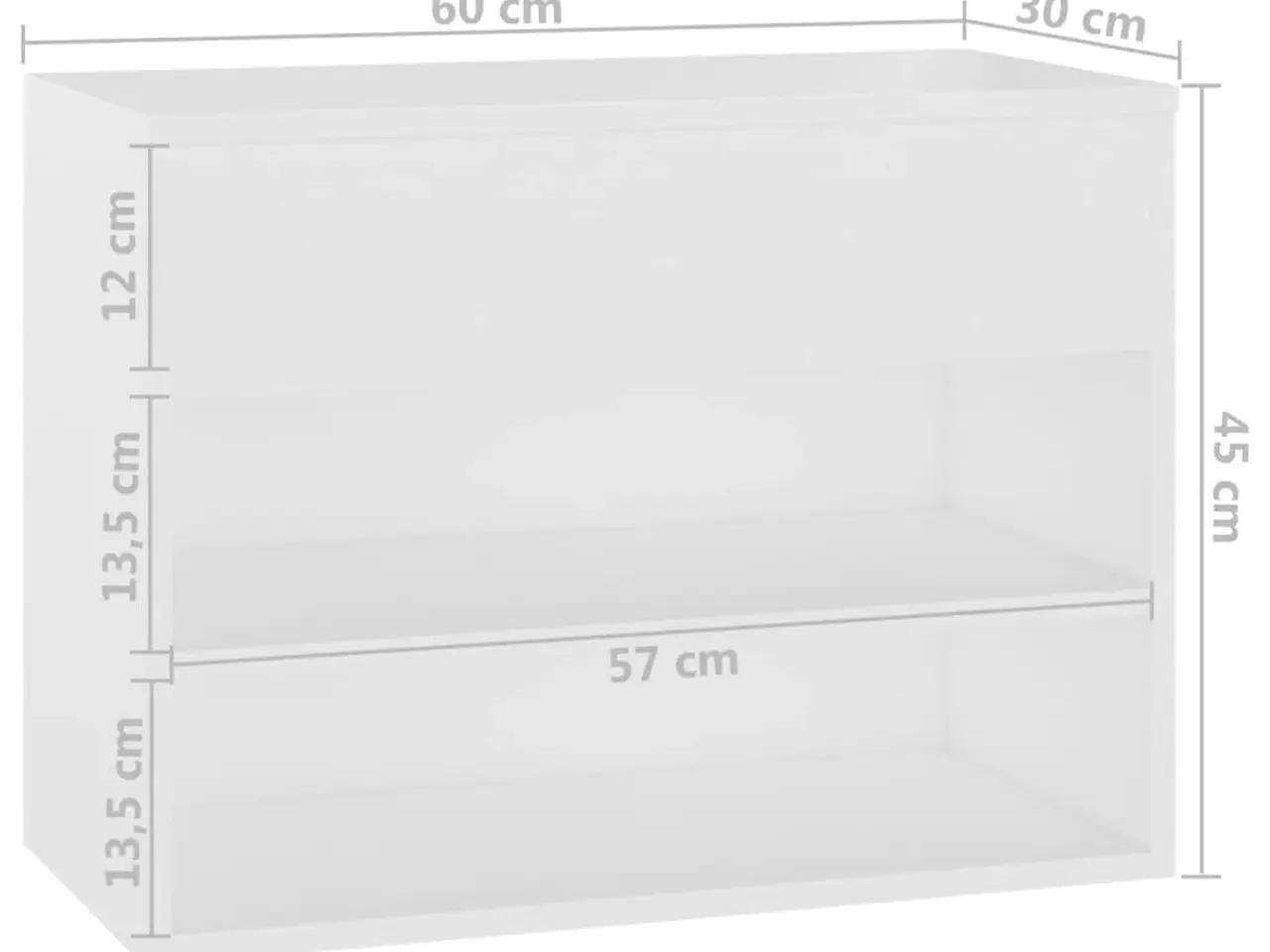 Billede 8 - Skobænk 60x30x45 cm konstrueret træ hvid