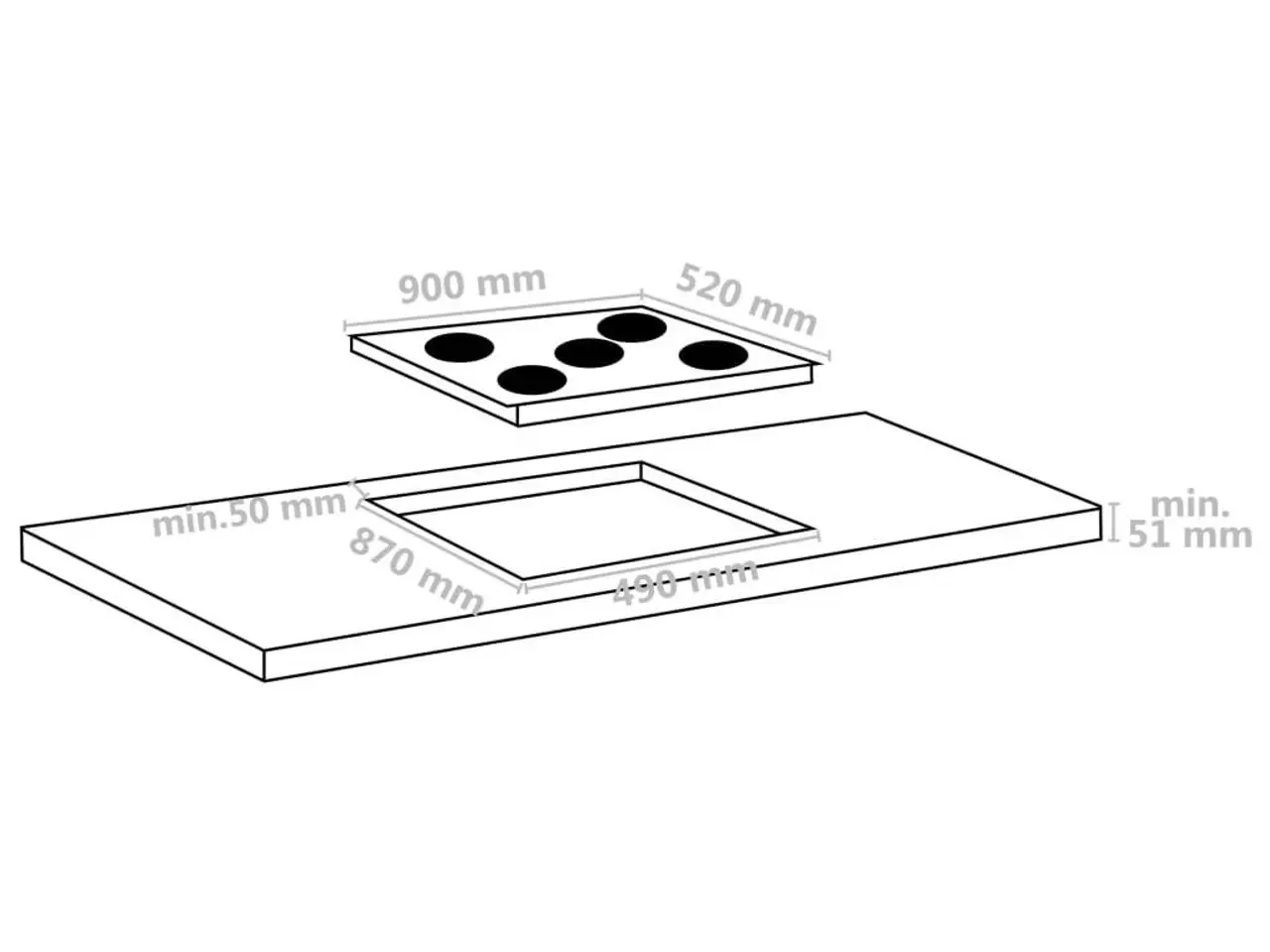Billede 5 - Keramisk kogeplade med 5 kogezoner Touch Control 8500 W 90 cm