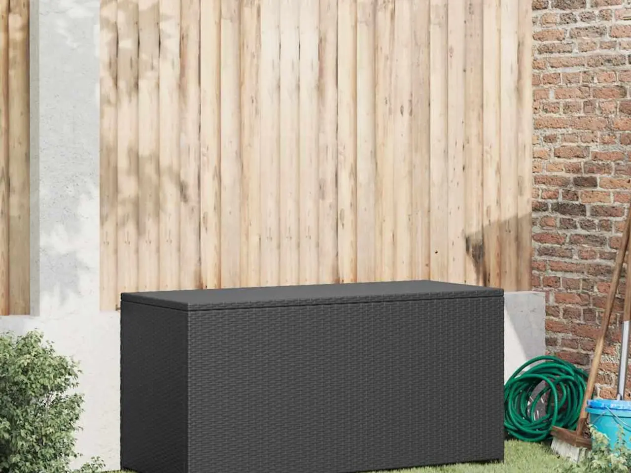 Billede 3 - Udendørs opbevaringskasse i polyrattan - sort 120 × 50 × 60 cm